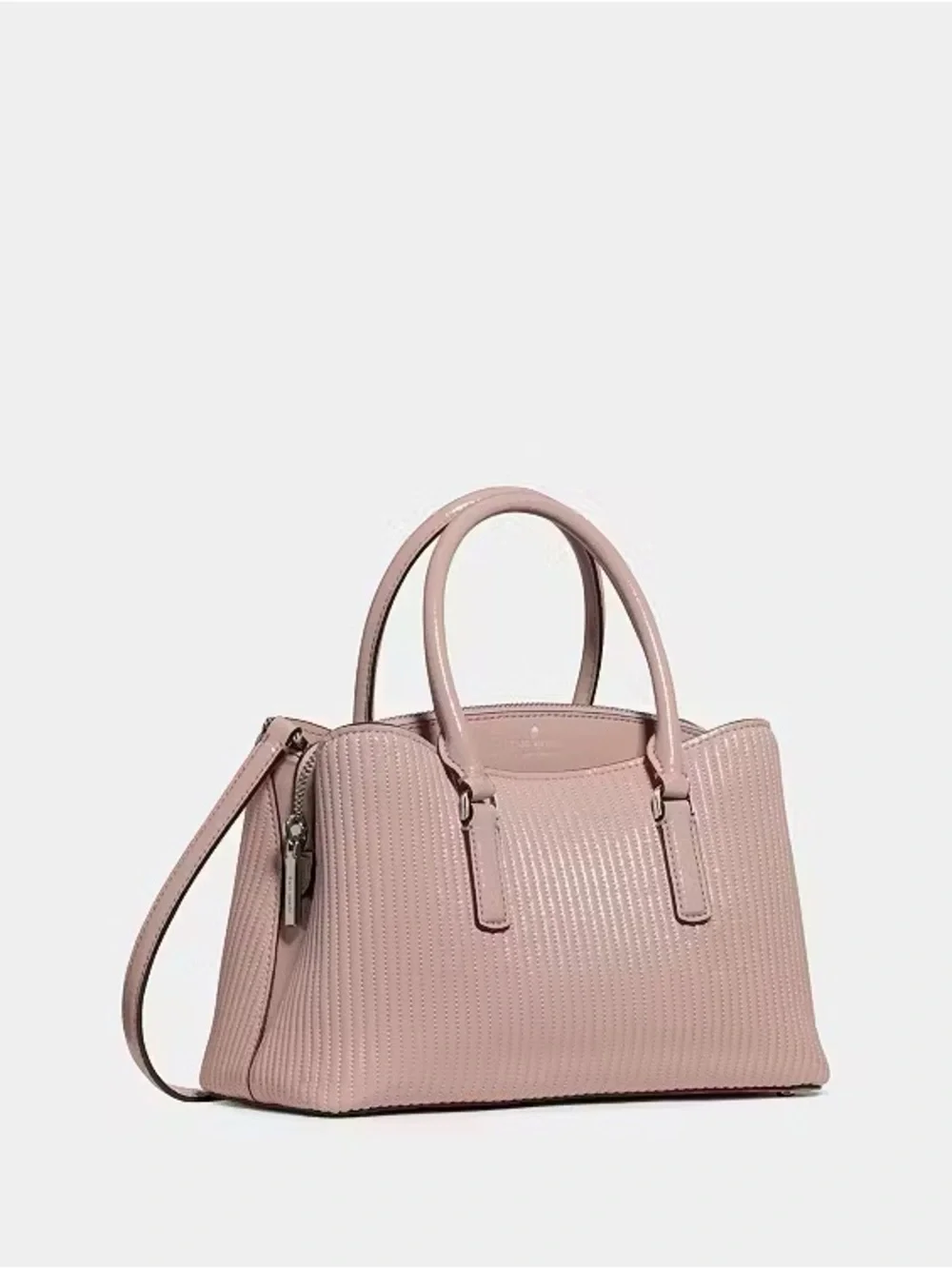 Kate Spade Thompson Street Shiny Quilted Small Satchel Bag, Rose Smoke Pink NWT